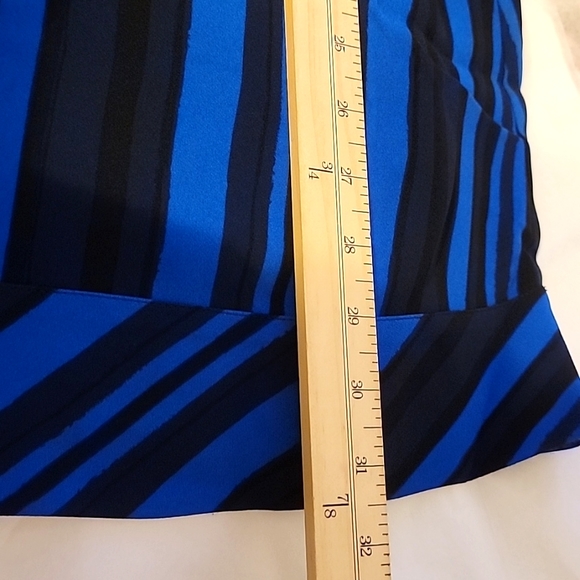 Nwt Cooper & Ella Callie Blue & Black Dress Peephole Back Tassel Tie Tiered Mini - Picture 6 of 7